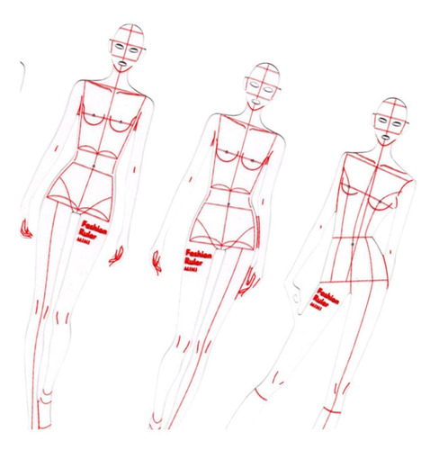 Ilustración De Moda Regla De Dibujo Mujer Plantilla De
