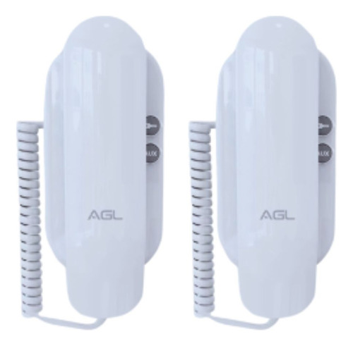 Kit Com 2 Interfones Agl S100 Para Portão Elétrico Branco