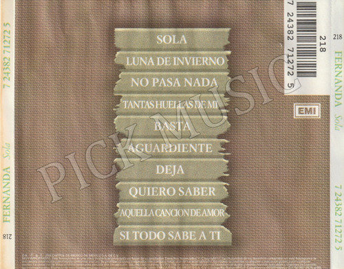 Fernanda Meade ( Pandora ) Sola Cd 1994 Estándar