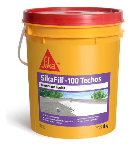 Membrana Líquida Sika Sikafill - 100 Techos 4kg - Gris
