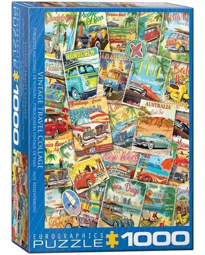 Puzzle 1000 Piezas Ventage Travel Collage - Eurographics  