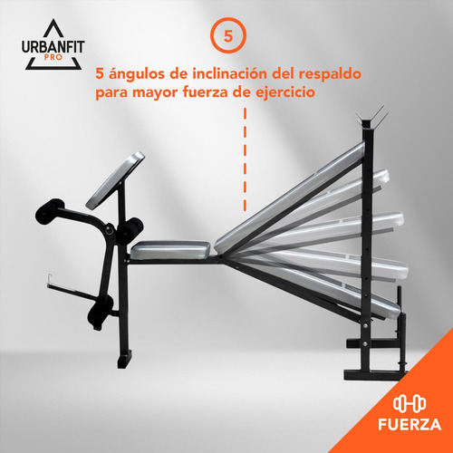 Banco Ejercicio Multipocisiones Pesas 5 En 1 Color Plateado (Usado)