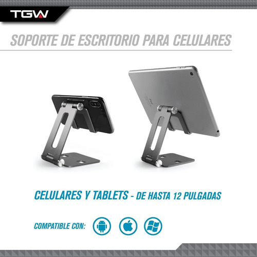 Imagen 5 de 10 de Soporte De Escritorio Para Celulares Tagwood