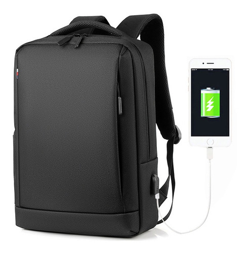 Mochila urbana Genérica 72Laptop backpack color negro diseño lisa 30L