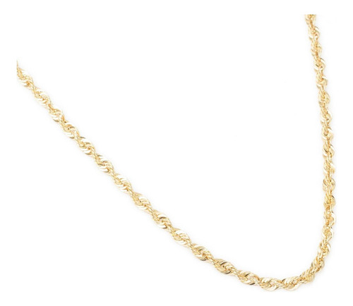 Cadena Collar Torsal 4mm Unisex 55cm Oro Italiano Hueco 10k Color Dorado