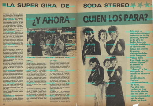 Clipping__soda Stereo: La Super Gira__año 1987__tres Páginas