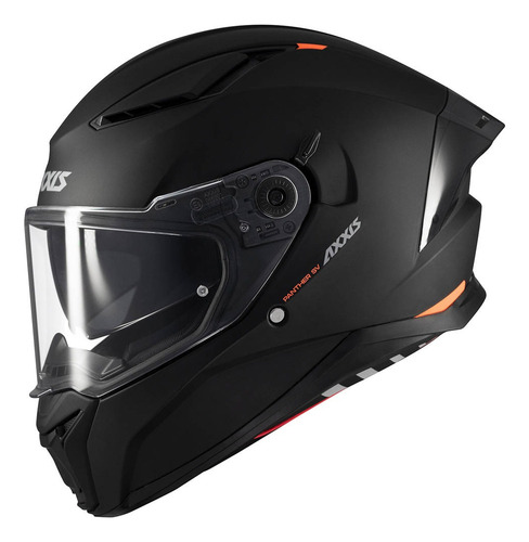 Capacete de motocicleta Axxis Panther Solid A1, preto fosco, com viseira dupla, tamanho S