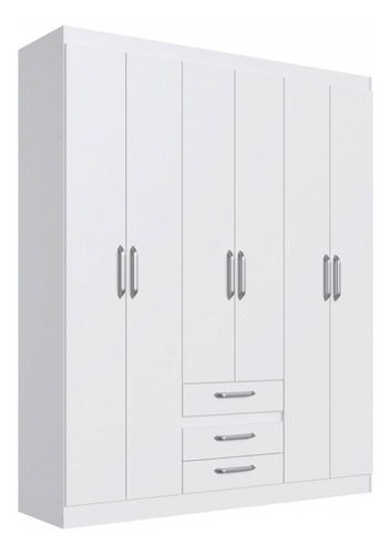 Guarda-roupa Casal 6 Portas 3 Gavetas Branco Rp3634