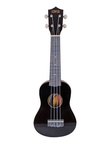 Ukelele Soprano Negro 21  Scorpion Scuk-12s 