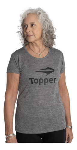 Remera Topper Brand Mujer Training Gris Melange