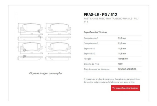 Pastilha De Freio Traseiro Fras-le Toyota Corolla 1.8 2005