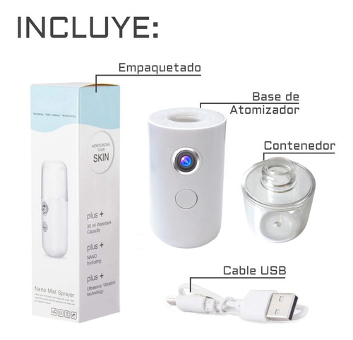 Imagen 3 de 9 de Nano Difusor Desinfectante Spray Sanitizante Atomizador Usb