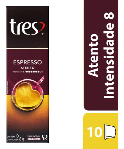 Café espresso atento 10 cápsulas 3 Corações