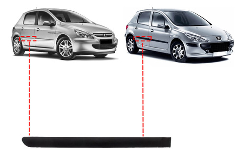 Moldura Puerta Trasera Peugeot 307 2004 2005 2006 Derecha