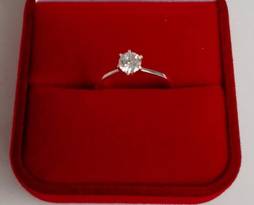 Anel Solitário Prata De Lei950 Noivado Casamento Aniversario