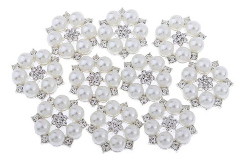 2x 10 Piezas De Botones De Perlas Artificiales Adorno De