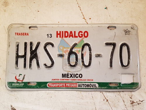 Placa Mexicana Del Estado De Hidalgo 2009