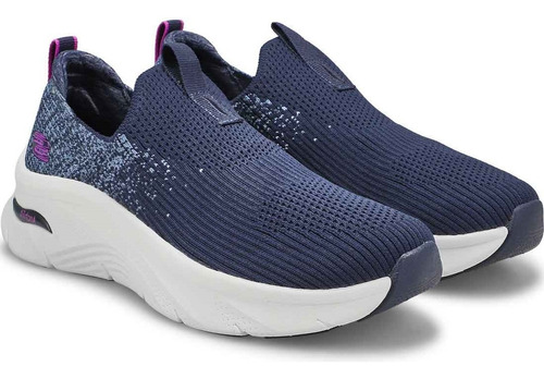 Zapatilla Skechers Archi Fit Dlux-key 149684/nvy Para Mujer
