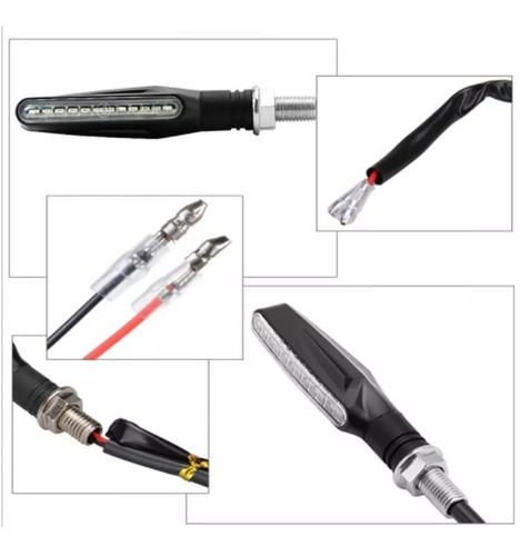Imagen 5 de 6 de Intermitentes De Moto Secuencial Led Ámbar Pack X2 Unidades