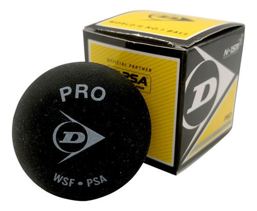 Pelota Squash Dunlop Pro Doble Punto Negra X1