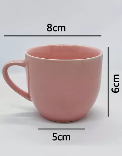 Jogo 6 Xícara Chá Café Rosa 170Ml Porcelana - Mundo Da Porcelana