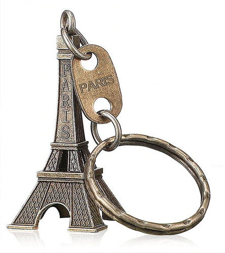 Imagen 6 de 8 de 2 Llaveros Torre Eiffel 5cm Alto - Dorado Y Plateado - D816