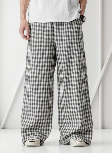 Bolso A Cuadros De Algodón Y Lino De Estilo Chino De Talla G