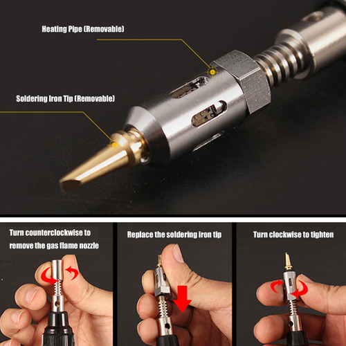 Kit De Soldador De Gas Portátil Con Temperatura Ajustable