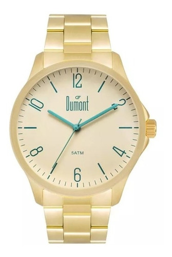 Relógio Dumont Masculino Ref: Du2035lvu/4x Casual Dourado