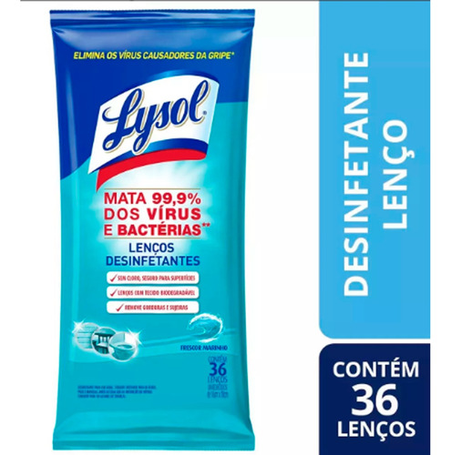 Combo Frete Econômico 3 Lenços De Limpeza Lysol Azul E Roxo