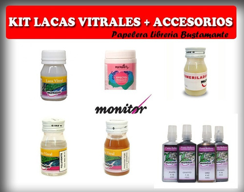 Kit Laca Vitral Monitor X 10 Unidades + Accesorios - 15 Art