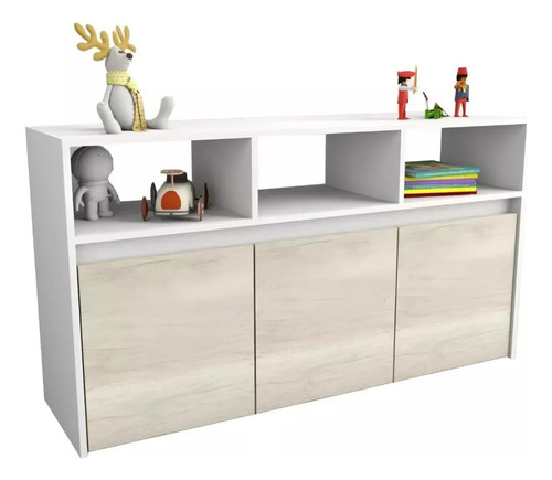 Mueble Juguetero Organizador 3 Cajones C/ruedas Y Estantes 