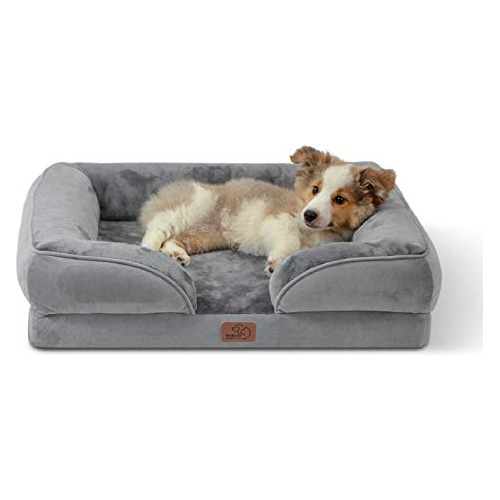 Cama Sillon Impermeable Ortopedics Para Perros Medianos Gris Liso
