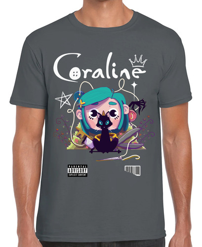 Playera Coraline & Gato Algodón Premium #0001749