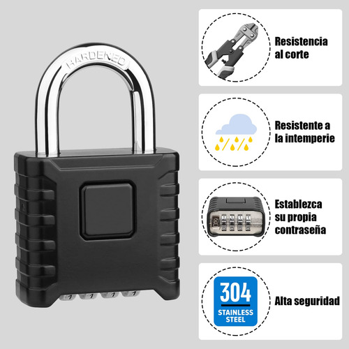 Candado De Combinación De 4 Dígitos Impermeable Para Exterio