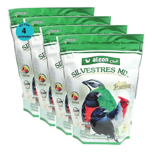 Alcon Club Silvestres Mix 550g Kit 4 Unidades