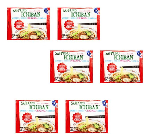 6 Pz Ramen Japones Sapporo Ichiban Original 100 G