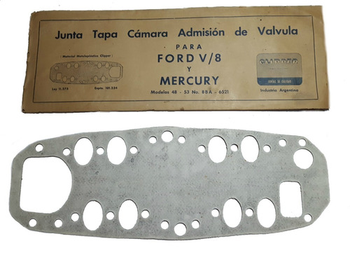 Ford V8 Y Mercury 49 Al 53 Junta Tapa Admision 