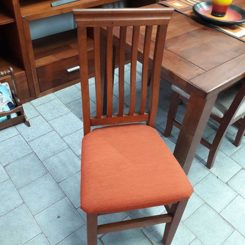 Silla Nueva De Algarrobo Asiento Tapizado Zona Oeste