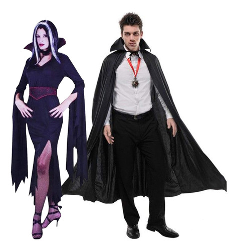 Disfraz Vampiro Parejas Drácula Negra Hombre/mujer Talla Ú