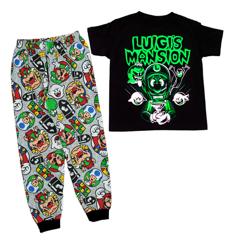 Pijama Compatible Luigi Mansion Super_mario_bros_verde