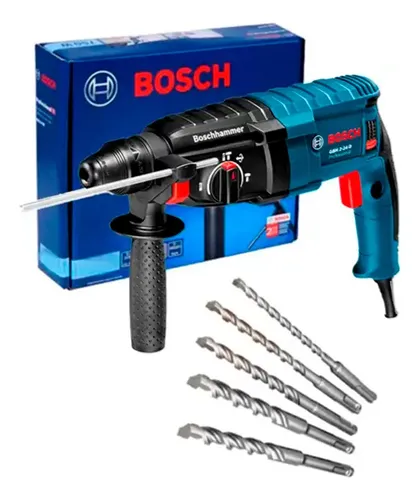 Martelete Rotativo Rompedor Sds Bosch Gbh 2-24 D Kit Cor Azul