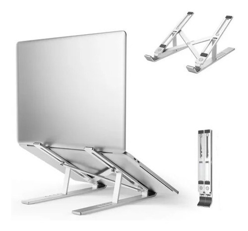 Soporte Vertical De Alumnio Notebook Macbook Laptop Plateado