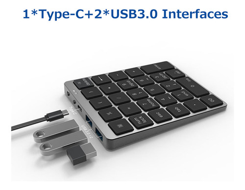~ Teclado Numérico Inalámbrico: Bt/usb, Batería