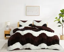 Comprar Plumon Peludo 2 Plaza Diseño Zigzag Con Chiporro Invierno Tf