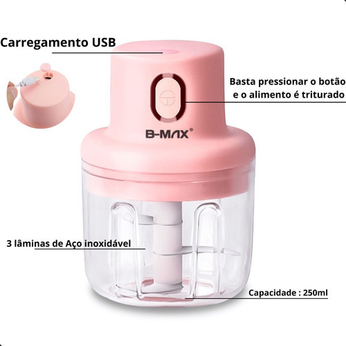 Mini Processador Alimentos Elétrico Alho Cebola Legumes Cor