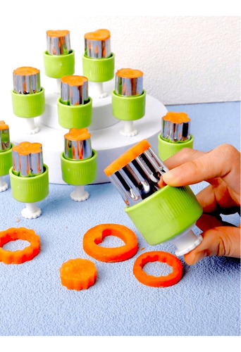Pack 10 Mini Cortadores + Push De Figuras - Frutas Galletas