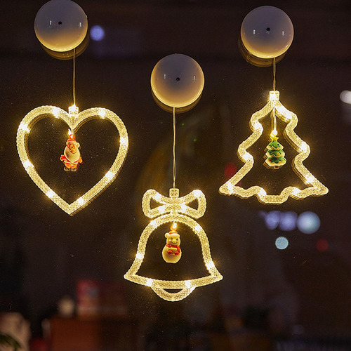 4 Adorno Navideño Con Luz Led Para Ventana, Ligero Y