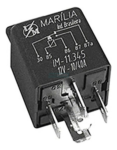 Rele Auxiliar 12v 40a Mb Universal Terminais Com Suporte Ant