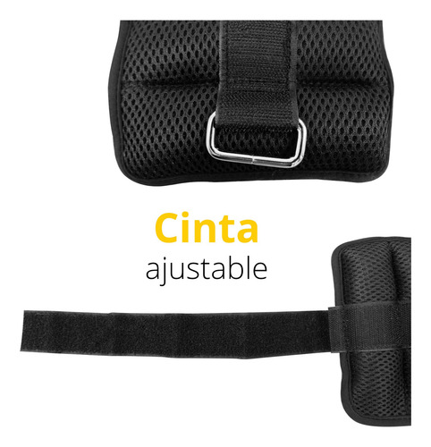 Par Polainas Tobilleras 1 Kg Ajustable Gym Tayga Negro